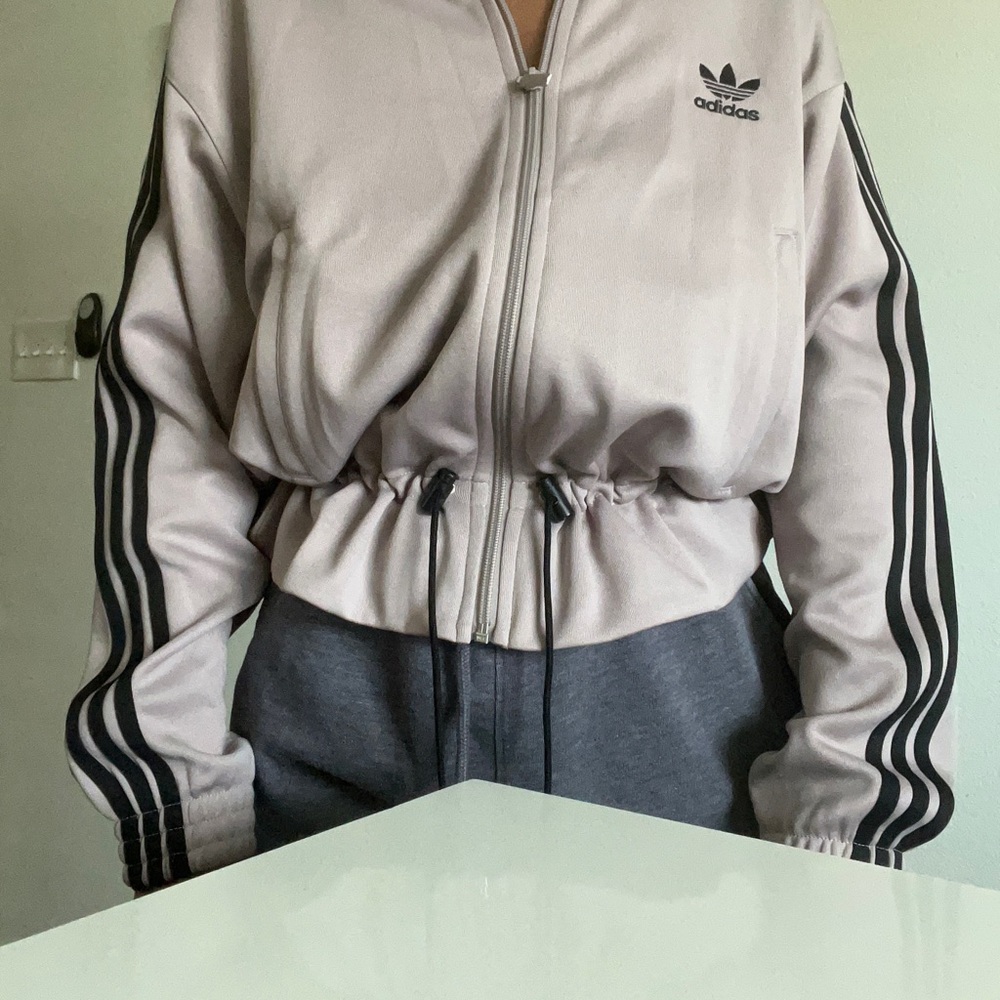 Adidas track jacket synched waist